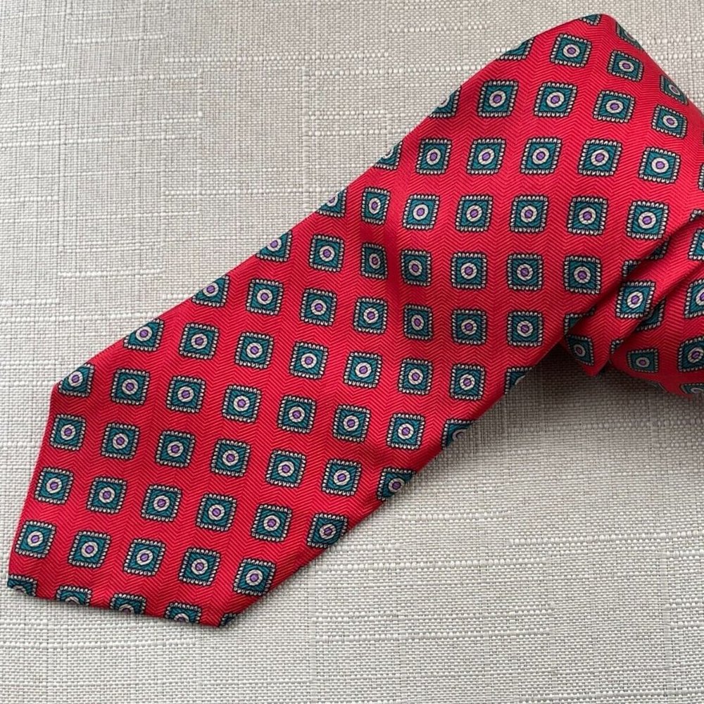 Pride of England Men Tie by Racquet Club All Italian Silk Necktie Made in USA